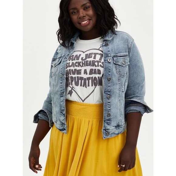 torrid Jackets & Blazers - NWT Torrid Destructed Trucker Denim Jean Jacket Light Wash Plus Size: 0X (12)